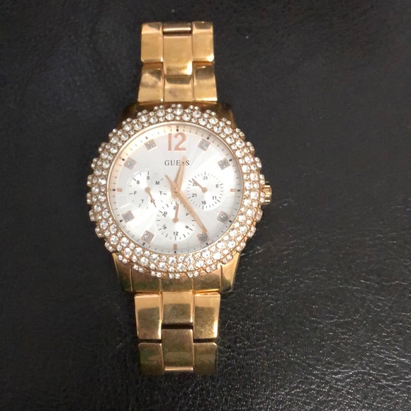 Guess gold and diamond watch